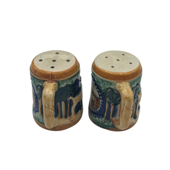 Vintage Reno Ceramic Salt & Pepper Shaker Mugs With Scenic Design - Picture 5 of 6